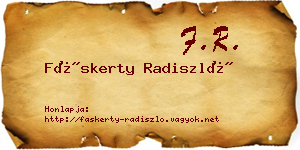 Fáskerty Radiszló névjegykártya